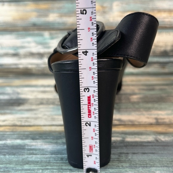 Franco Sarto Gabbey Slingback Sandals Womens 11M Black Leather Open Toe Dress - Picture 9 of 10